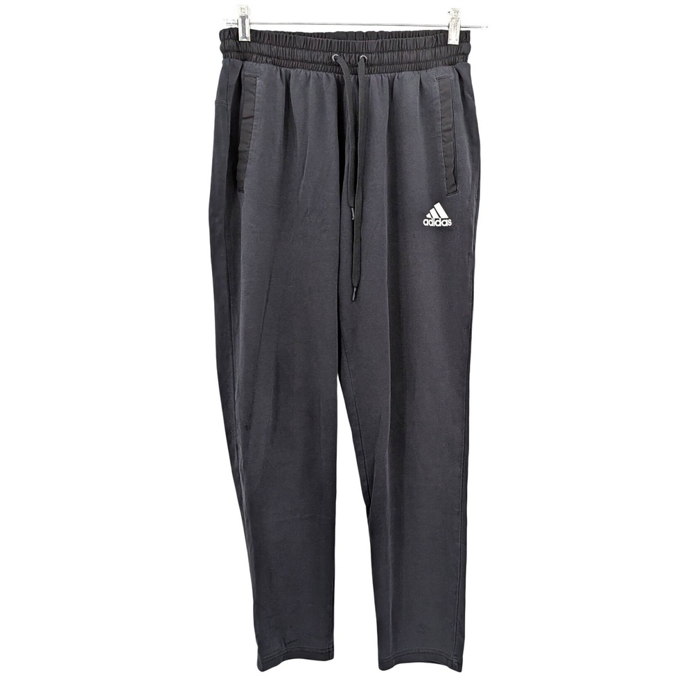 Adidas Black Athletic Sweatpants Drawstring Elastic Waist Pockets Size L